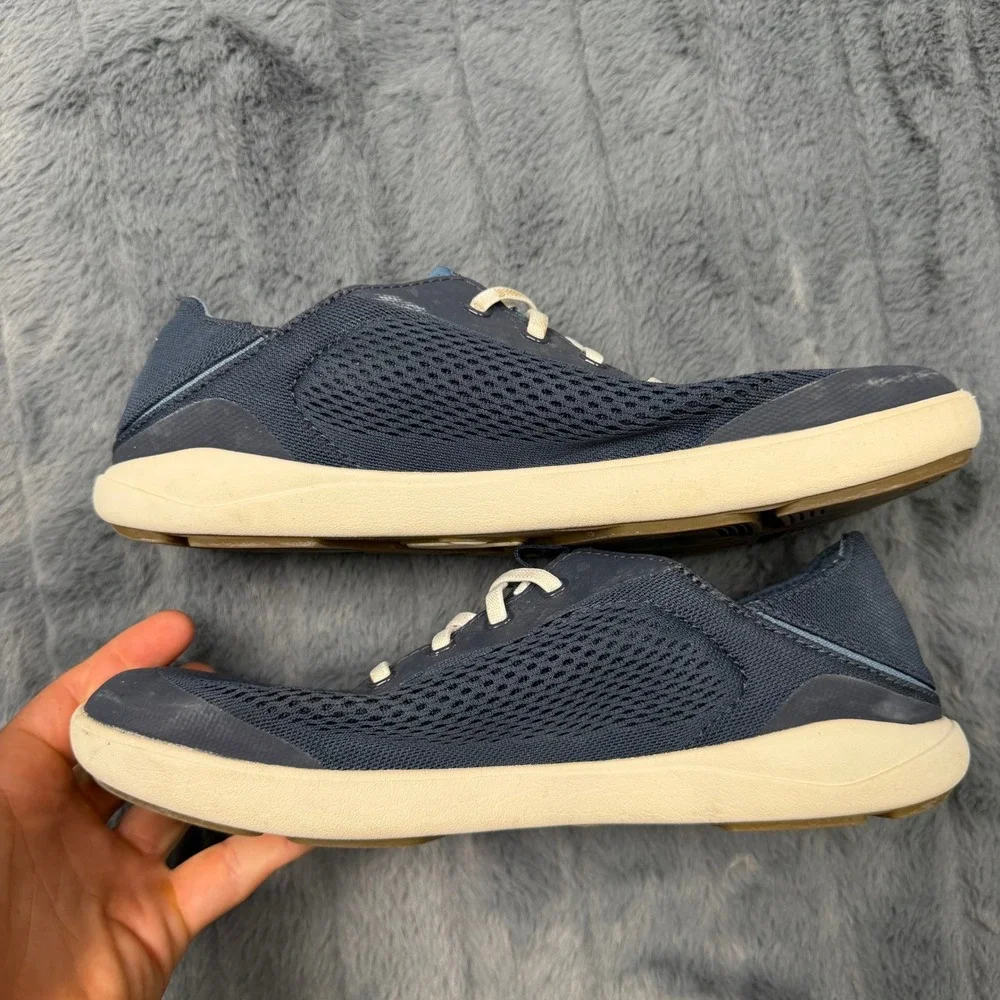 OluKai Moku Pae Mens 7 Deep Navy Mesh Boat Shoes Sneakers 10472-DE18
